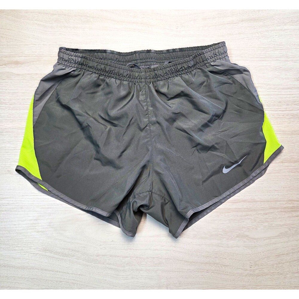 Nike Dri-FIT Women's Athletic Running Shorts XS Grey Neon Green